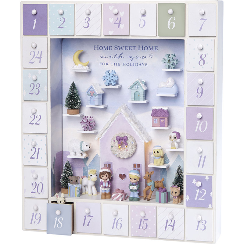 Precious Moments 201407 Winter Moments LED Wood Resin Advent Calendar 